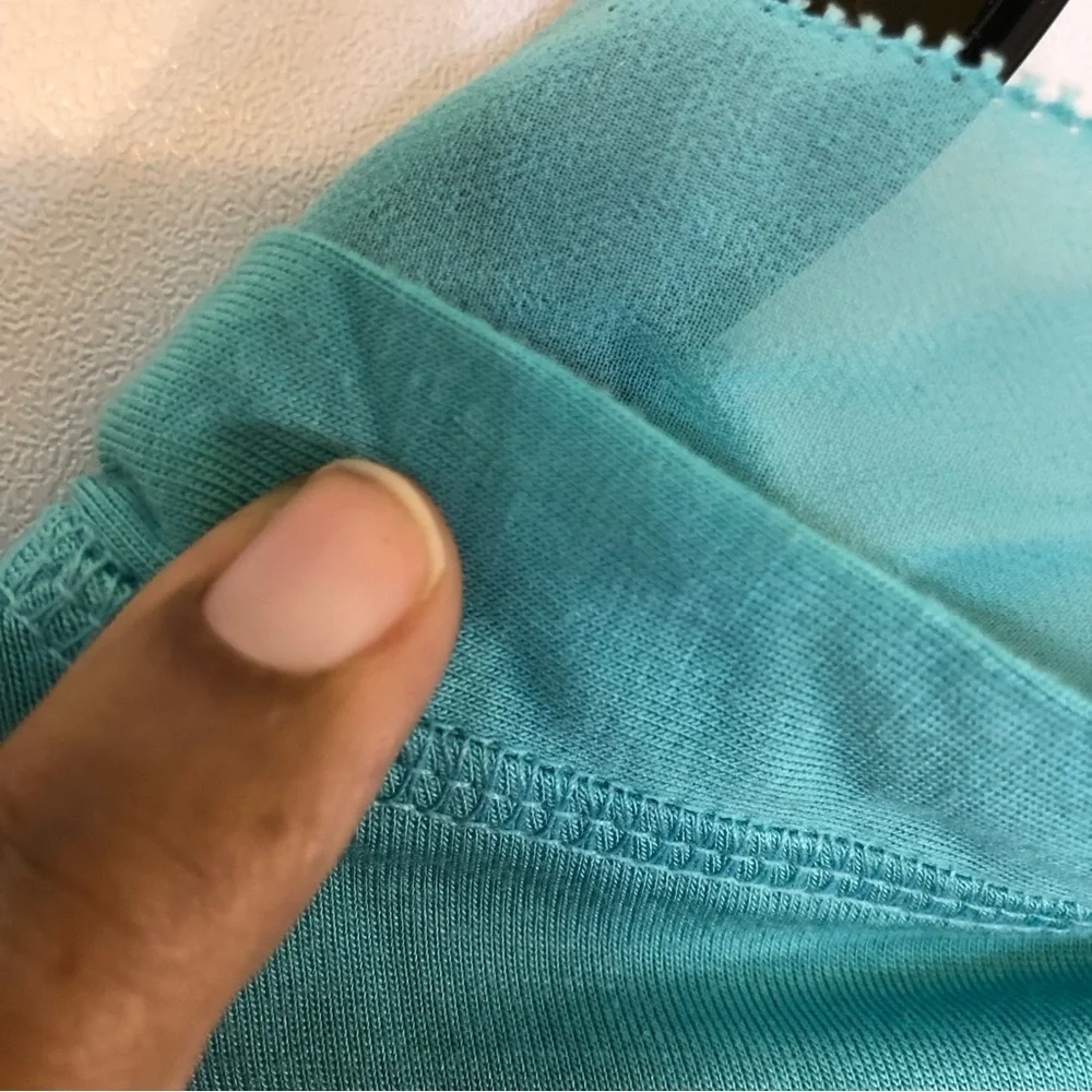 LOGO Lori Goldstein V-neck Vest with Chiffon Trim in Seaglass - Picture 14 of 15